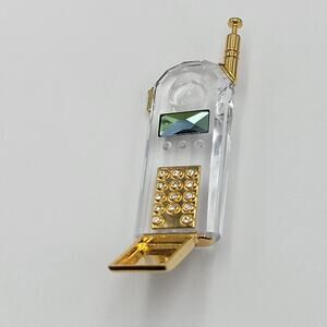 Swarovski Crystal Memories MOBILE CELL PHONE GOLD 253448 Mint Rare Retired